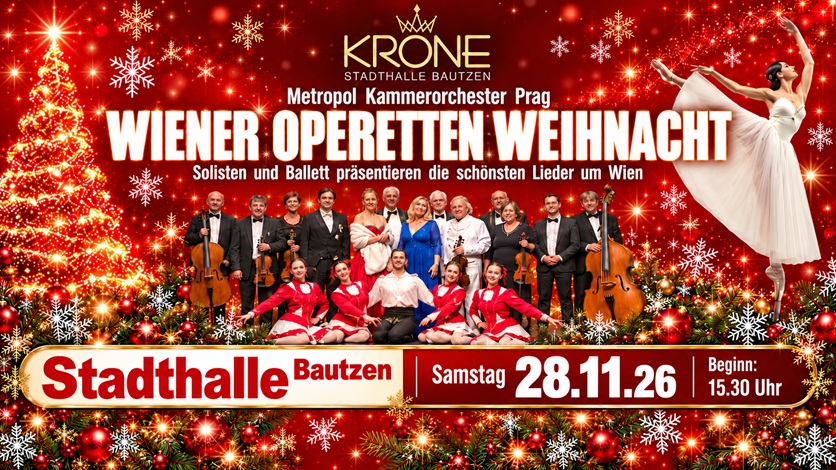 Das Metropol Kammerorchester PRAG präsentiert die WIENER OPERETTEN WEIHNACHT